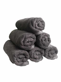 Heelium - Bamboo Hand Towel Soft Absorbent & Odour Free 6 Pcs - Grey (M)
