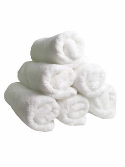 Heelium - Bamboo Hand Towel Soft Absorbent & Odour Free 6 Pcs - White (M)