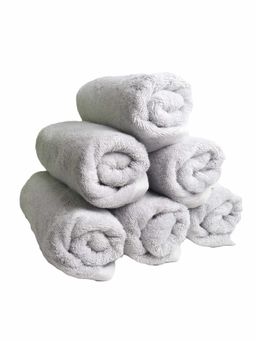 Heelium - Bamboo Hand Towel Soft Absorbent & Odour Free 6 Pcs - Light Grey (M)