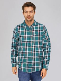 Lee - Men Checkered Green Regular Fit Shirt