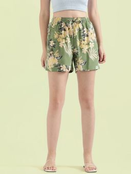 Go Colors - Lounge Shorts Above Knee for Women Green