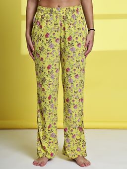 TAG 7 - Yellow Floral Printed Lounge Pant
