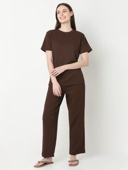 Smarty Pants - Womens Brown T-Shirt with Pajama