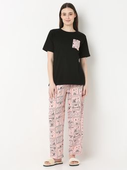 Smarty Pants - Womens Round Neck T-Shirt and Print Pajama