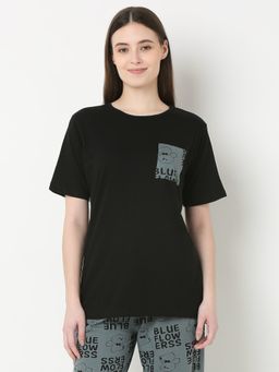 Smarty Pants - Womens Black Color Round Neck T-Shirt
