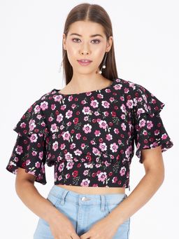 Kibo - Black Polyester Top