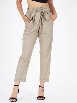 Kibo - Beige Polyester Trousers