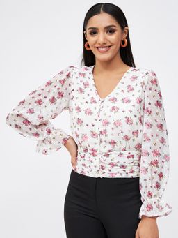Kibo - White Polyester Top