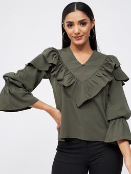 Kibo - Olive Polyester Top