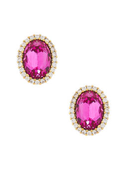 Anton Heunis - Omega Clasp Women's Crystal Stud Earrings Pink