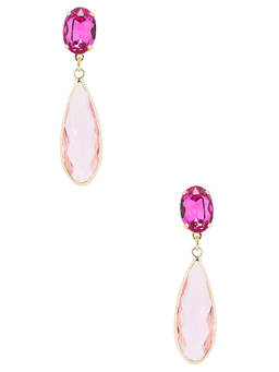 Anton Heunis - Omega Clasp Women's Gemstone Drop Earrings Pink