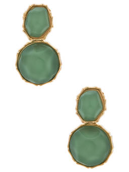Amber Sceats - Prague Women's Gold-Tone Jade-Style Stone Drop Earrings Green