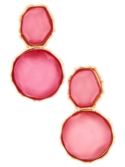 Amber Sceats - Prague Women's Gold-Tone Pink Stone Drops & Danglers Earrings Pink