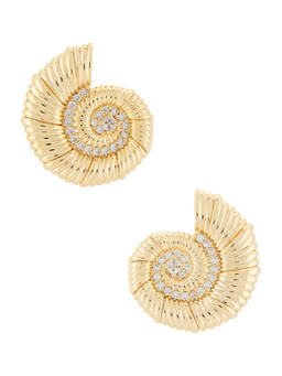 BRACHA - Drift Women's Gold-Tone Crystal Spiral Stud Earrings Gold