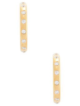 Casa Clara - Nora Mae Women's Crystal-Studded Hoop Earrings Gold