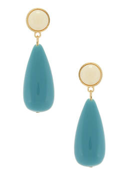 Casa Clara - Pismo Women's Gold-Tone Stone Drop Earrings Turquoise