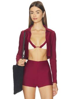 Divino Seas - Orah Women's Cropped Pull-On Bikini Top Red