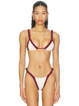 Divino Seas - Ada Women's Unpadded Ruched Strap Bikini Top Ivory