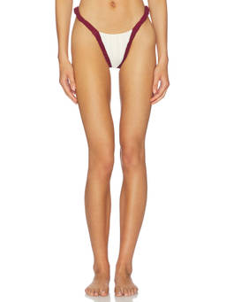 Divino Seas - Ada Women's Ruched Strap Brazilian Bikini Bottom Ivory