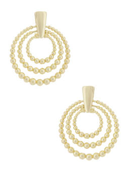 Epifene - Triple Circle Women's Statement Hoop Earrings Gold