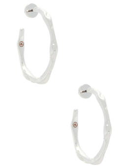 Ettika - Classical Wave Women's Lightweight Textured Hoops Earrings Silver