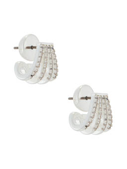 Ettika - Glisten Wing Women's Crystal Embellished Statement Earrings Silver