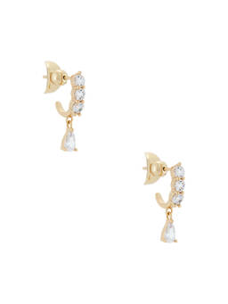 Lili Claspe - Women's Gold-Tone Crystal Pear Drop Earrings Gold