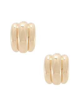 Lili Claspe - Women's Gold-Tone Metal Statement Earrings Gold