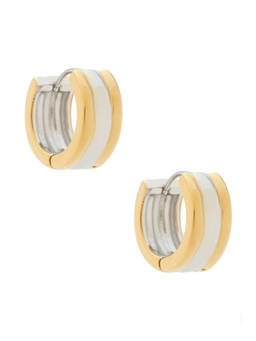 petit moments - Mixed Metal Women's Waterproof Hinge Closure Huggie Earrings Multi-Color