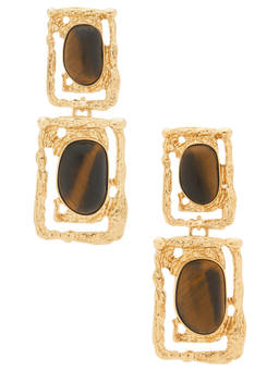 petit moments - Ocean Relic Women's Gold-Tone Faux Stone Drop Earrings Gold