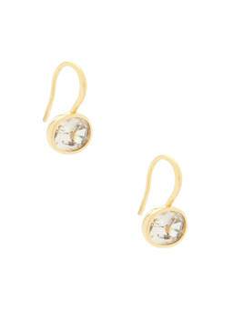 SHASHI - Oval East To West Women's Crystal French Hook Drop Earrings Gold