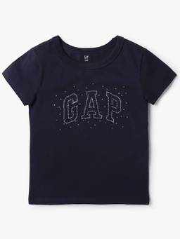 GAP - Girls Navy Blue Solid T-Shirt