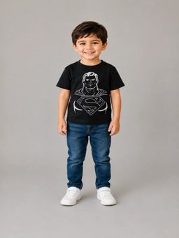 Shopbloom - Black Glow-In-The-Dark Superhero T-Shirt