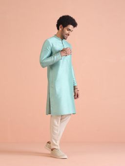 KISAH - Men Green Solid Kurta Trouser (Set of 2)