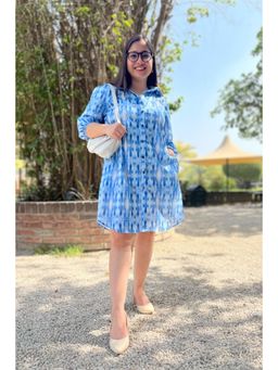 Studio Rabha - Blue Lagoon Cotton Shirt Dress