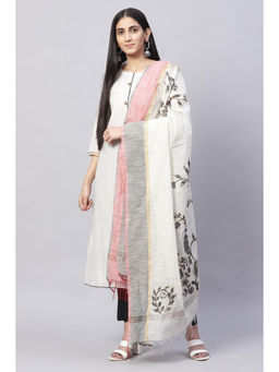 Biba - Off White Cotton Unstitched Suit (Set of 3)