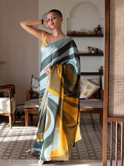 Suta - Women Multi-Color Viscose Printed Saree Without Blouse