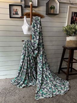 Suta - Women Multi-Color Viscose Floral Printed Saree Without Blouse