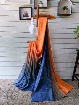 Suta - Women Multi-Color Viscose Ombre Sequined Saree Without Blouse