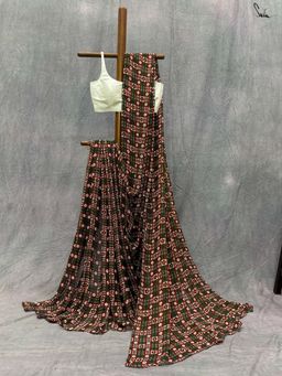Suta - Women Multi-Color Viscose Floral Printed Saree Without Blouse