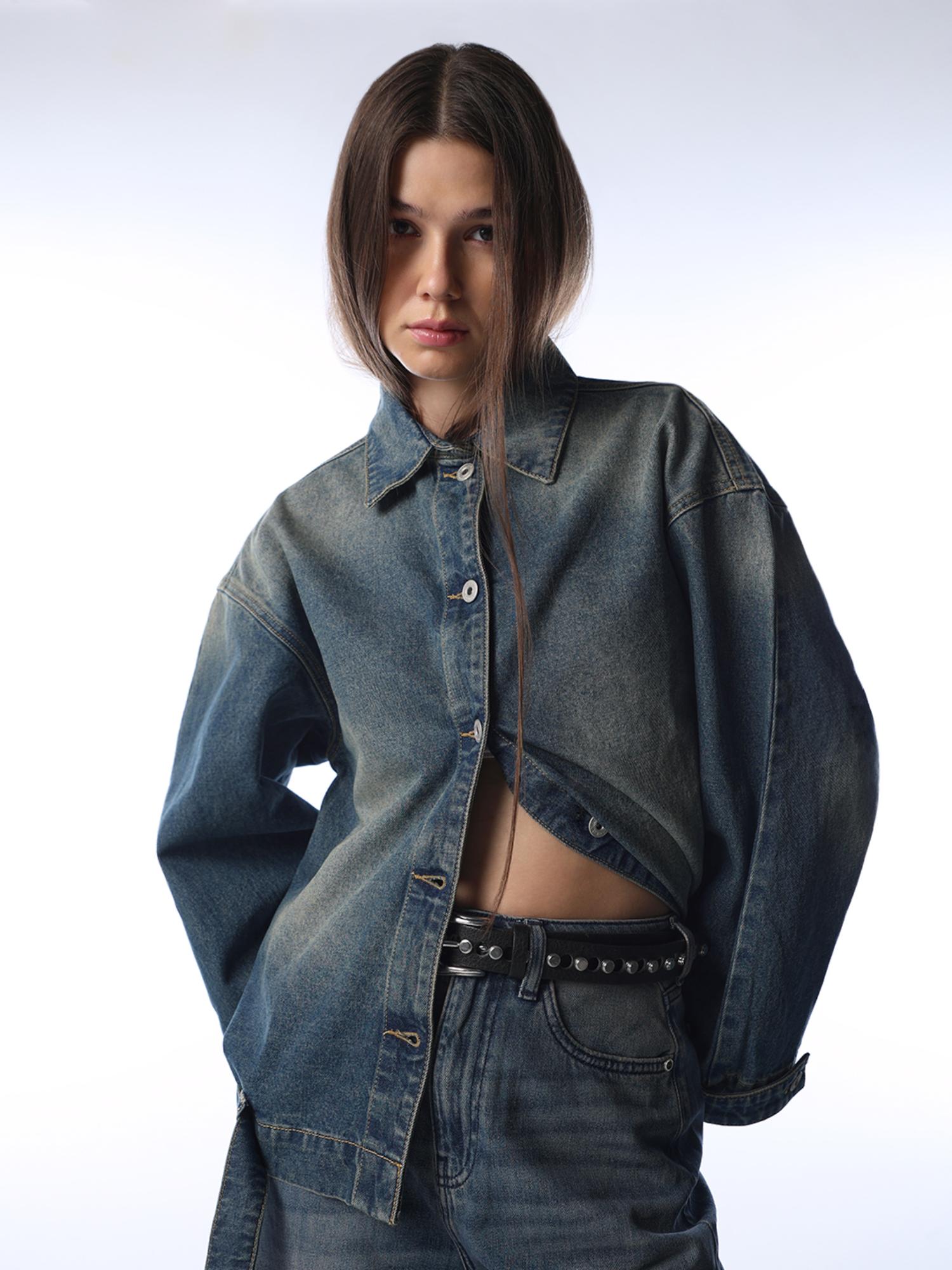 only Womens Solid Oversized Blue Jacket-picture-23