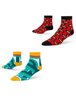 Dynamocks - Men and Women Ankle Length Socks - Free Size - Pack of 2 Pairs