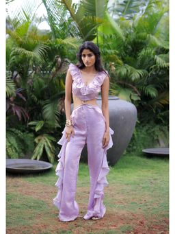 FORAM PATEL - Lavender Ruffle Jumpsuit