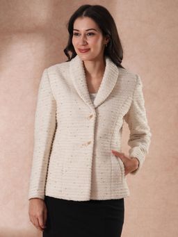 Globus - Women White Shawl Lapel Coat