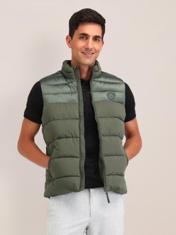 U.S. POLO ASSN. - Solid Green Sleeveless Jacket