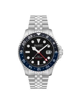 Duxot - Altlantica Gmt Uni-Directional Luminous Black Round Dial Mens Watch - Dx-2034-33