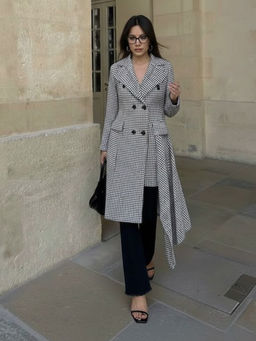 House of Fett - Black White Checkered Double Breasted Coat