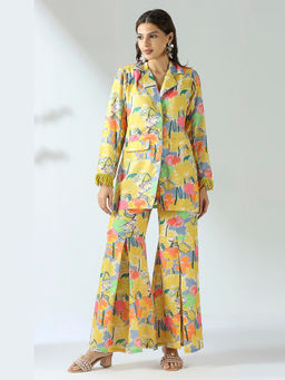 Ishnya - Womens Multi-Color Floral Printed Co-Ord Set
