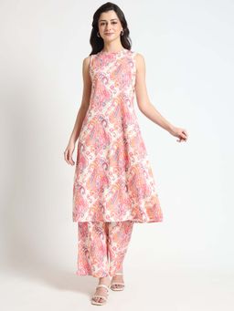 Divena - Cream Paisley Kurta with Palazzo (Set of 2)