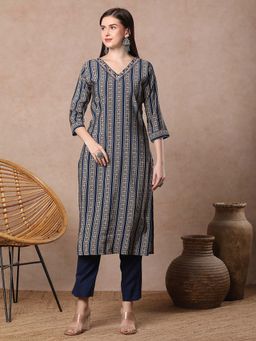 FASHOR - Blue Stripes Kurta